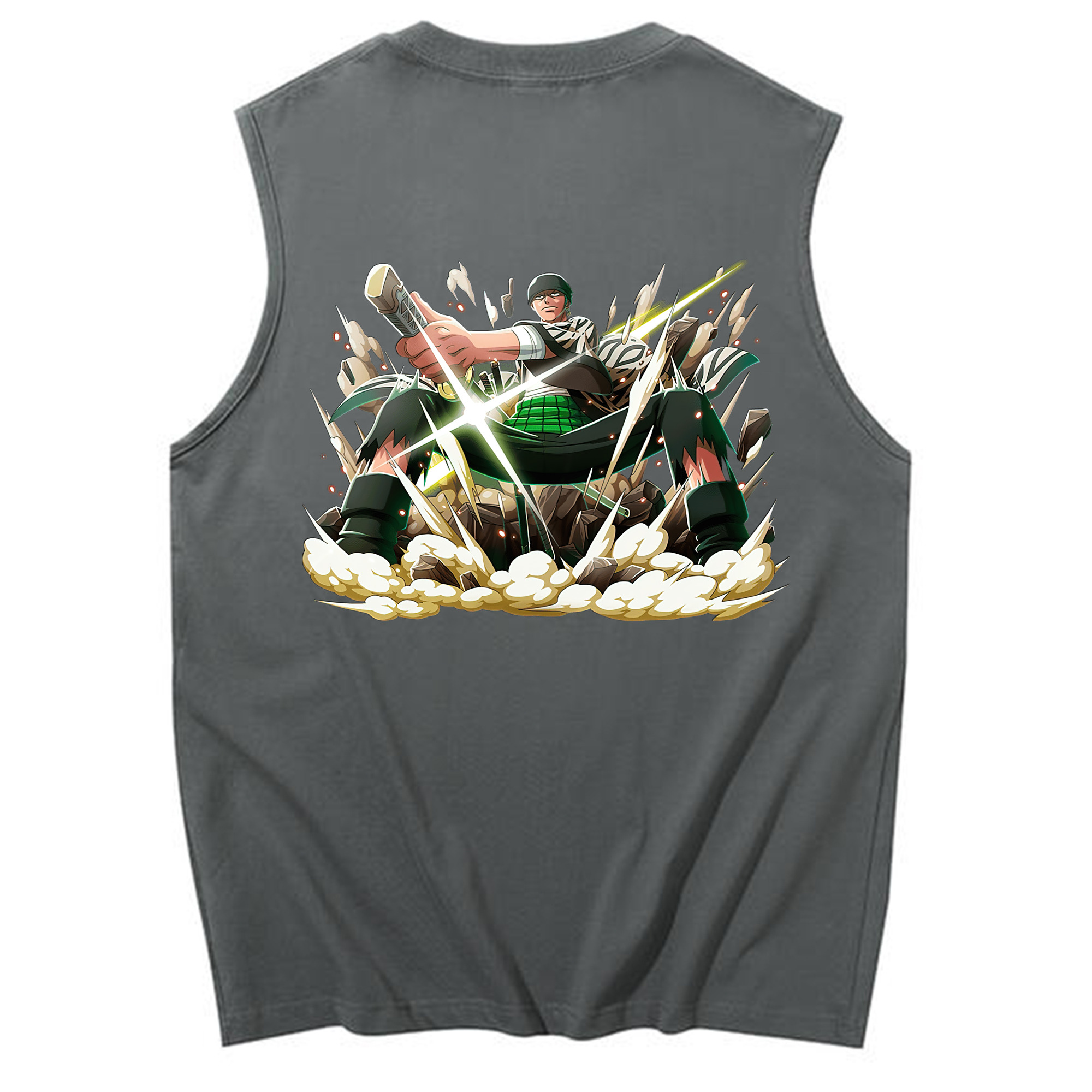ワンピース ロロノア・ゾロ ONE PIECE Roronoa Zoro コットン100％タンクトップ（背面プリント）